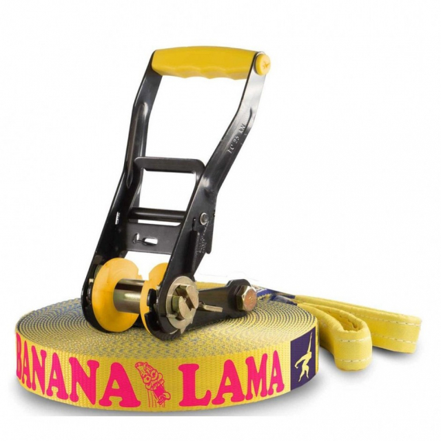 Bananalama slackline met ratels.